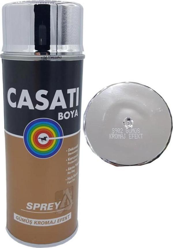 Casati Akrilik Sprey Boya Gümüş Kromaj Efekt 400 ML - Image 1