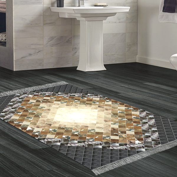 Eko Trend DJT Banyo Paspası Yıkanabilir Kaymaz Taban 759 Patchwork Kahve - Image 1