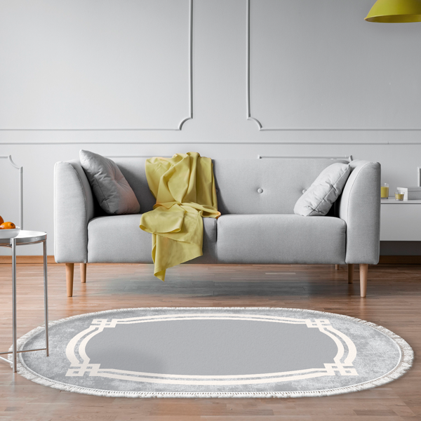 Eko Trend DJT Halı Yıkanabilir Kaymaz Taban 657M Oval Modern Camel - Image 1