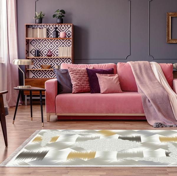 Eko Trend DJT Halı Yıkanabilir Kaymaz Taban S1030 Modern Krem - Image 1