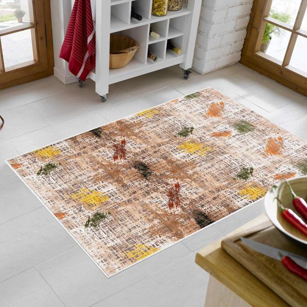 Alanur Trend Keçe Tabanlı Mutfak Halı Mu107 Renkli - Image 1