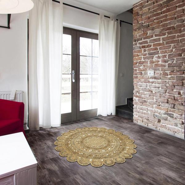 ELVİN Lazer Kesim Kaymaz Taban Dijital Baskı Yuvarlak Halı ST600139kr - Image 1