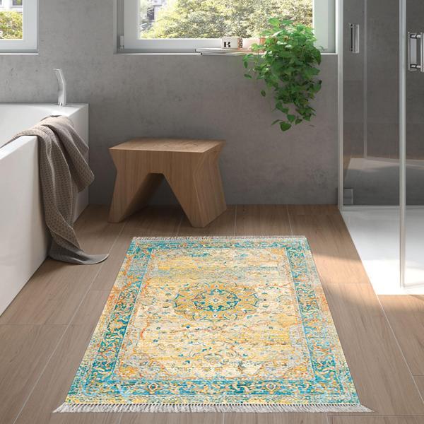 Eko Trend DJT Banyo Paspası Yıkanabilir Kaymaz Taban P1356 Vintage Kırmızı - Image 1
