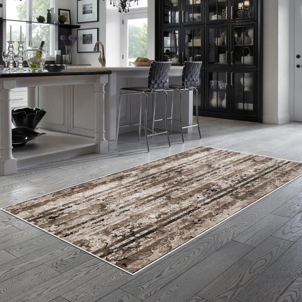 Alanur Trend Keçe Tabanlı Mutfak Halı Mu147 Kahve - Image 1