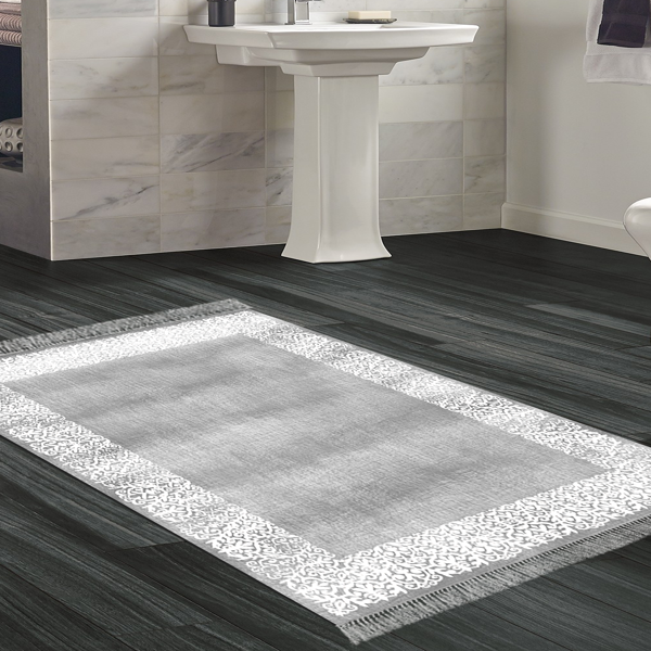 Eko Trend DJT Banyo Paspası Yıkanabilir Kaymaz Taban 1460 Modern Gri - Image 1