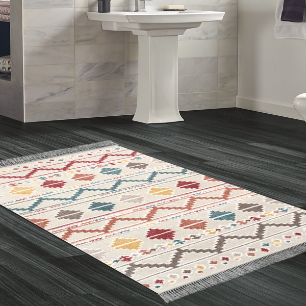 Eko Trend DJT Banyo Paspası Yıkanabilir Kaymaz Taban F5001 İskandinav Renkli - Image 1