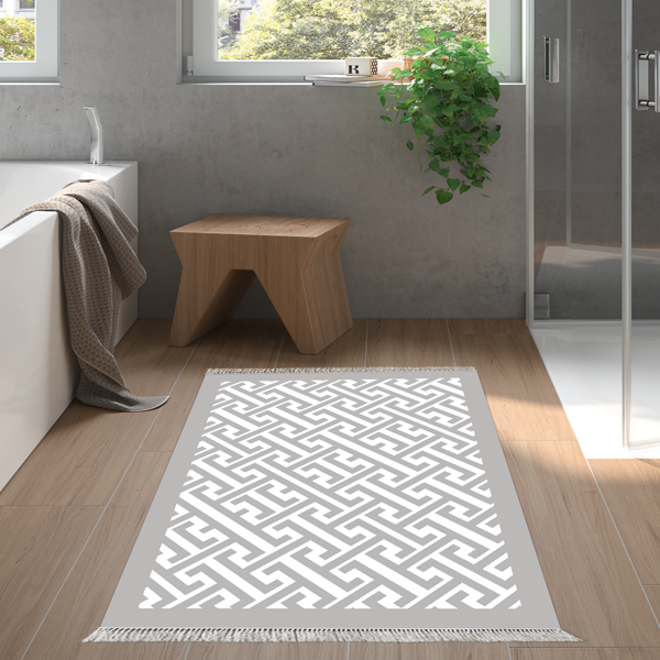 Eko Trend DJT Banyo Paspası Yıkanabilir Kaymaz Taban 769 Modern Gri - Image 1