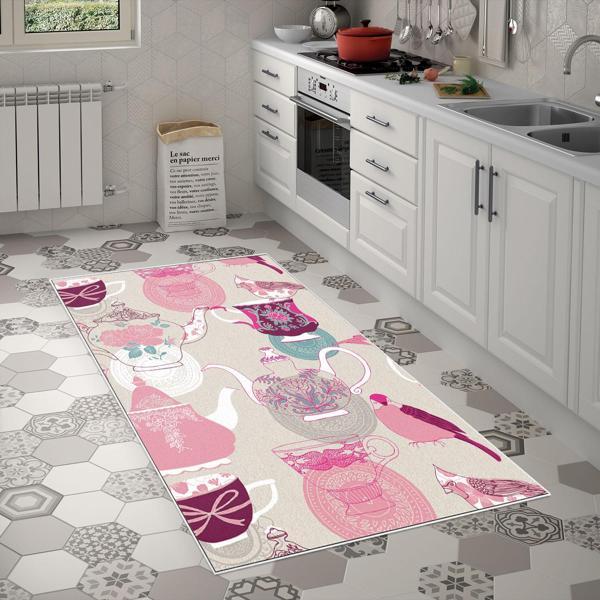 Alanur Trend Keçe Tabanlı Mutfak Halı Mu187 Bordo - Image 1