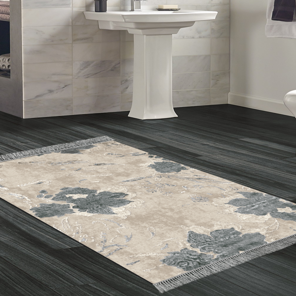 Eko Trend DJT Banyo Paspası Yıkanabilir Kaymaz Taban 660M Suluboya Bej - Image 1