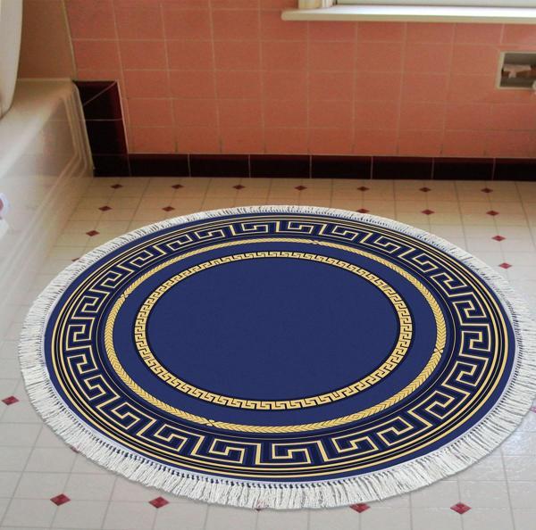 Eko Trend DJT Banyo Paspası Yıkanabilir Kaymaz Taban 651M Yuvarlak Modern Gri - Image 1