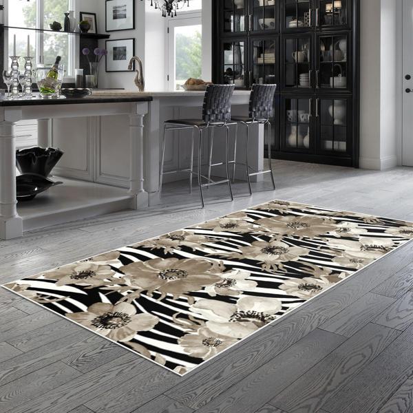 Alanur Trend Keçe Tabanlı Mutfak Halı Mu135 Bej - Image 1