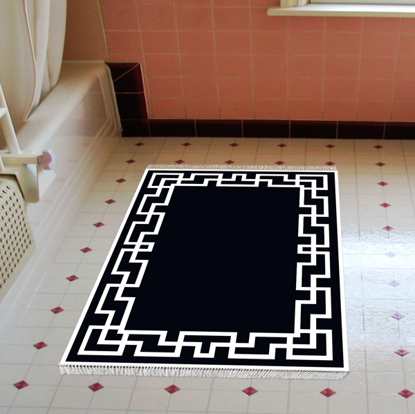 Eko Trend DJT Banyo Paspası Yıkanabilir Kaymaz Taban F5035 Modern Siyah - Image 1