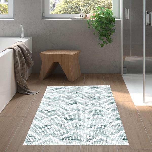 Dekoreko Kaymaz Taban Djt Banyo Halısı Trend İskandinav F5124 Antrasit - Image 1