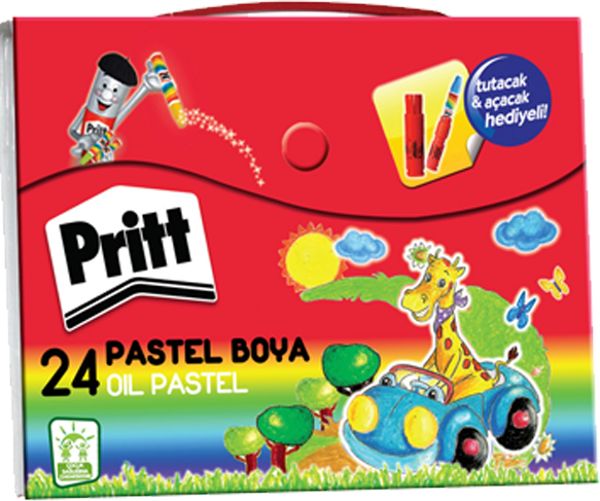 Pritt 24 Renk Çantalı Pastel Boya 1048064 - Image 1
