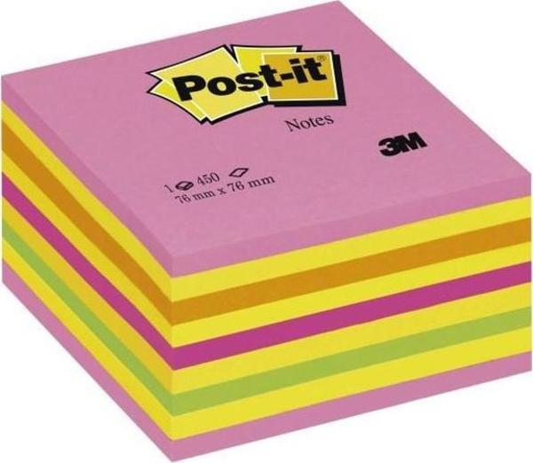 Post-it  Küp Not Gökkusagi Pembe Tonlari 450 Yp 76x76mm 2028-NP - Image 1