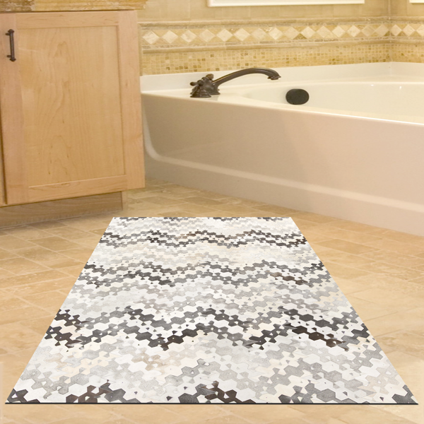 Dekoreko Kaymaz Taban Djt Banyo Halısı Star Pamuk Modern 1675 Pembe - Image 1