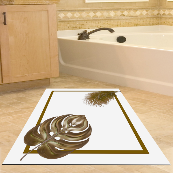 Dekoreko Kaymaz Taban Djt Banyo Halısı Star Pamuk Modern 708 Krem - Image 1