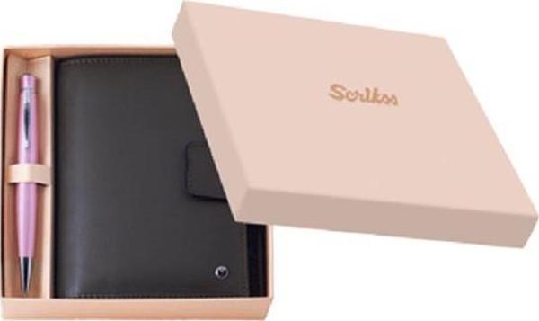Scrikss Dr 3202-C1 Hakiki Soft Deri Haki Cep Ajandasi + 62 TK Pembe - Image 1