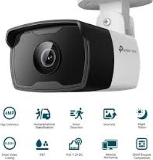 TP-LINK VIGI C340I 4MP 4MM LENS 50 METRE IR LED İNSAN/ARAÇ ALGILAMA DAHİLİ MİKROFON BULLET KAMERA - Image 1