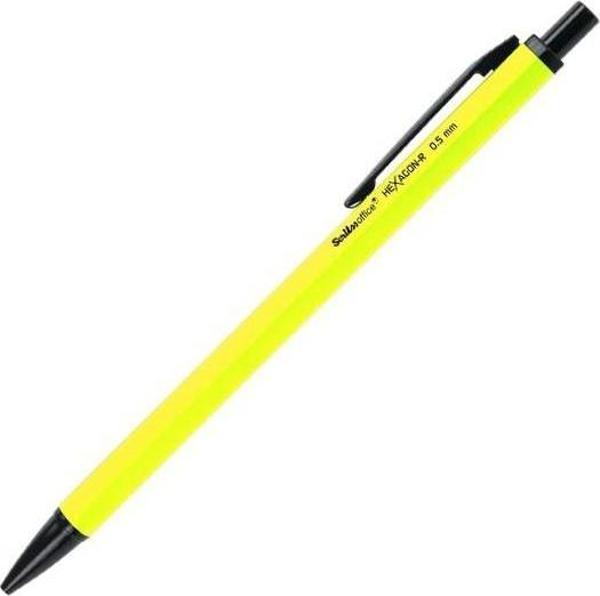 Scrikss Oficce Hexagon R 0.7 mm Neon Sarı Versatil Kalem - Image 1