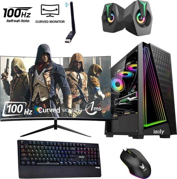 İzoly RX44 GAMER Ryzen 5 5500 16GB 512GB M.2 NVMe SSD RX 580 8GB GDDR5 24"100Hz Oyuncu Masaüstü Bilgisayarı - Image 1