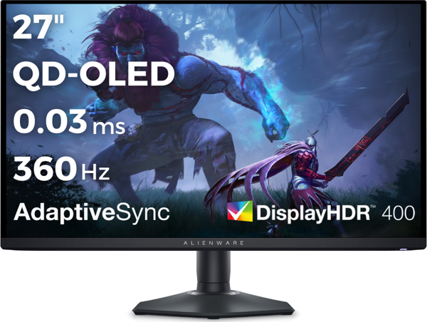 Dell Alienware AW2725DF 27 2560x1440 360Hz 0.03 ms HDMI DP Type-C HDR TrueBlack 400 QD-OLED Gaming - Image 1