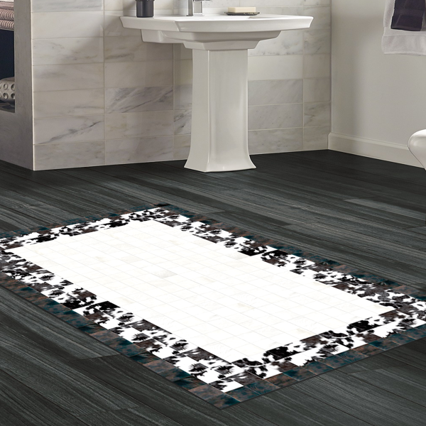 Dekoreko Kaymaz Taban Djt Banyo Halısı Trend Modern 1495 Siyah - Image 1