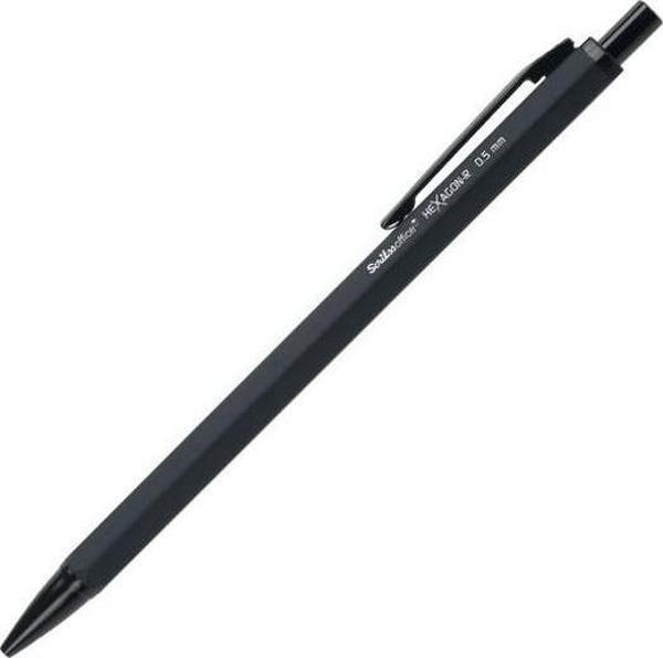 Scrikss Oficce Hexagon R 0.5 mm Mat Siyah Versatil Kalem - Image 1