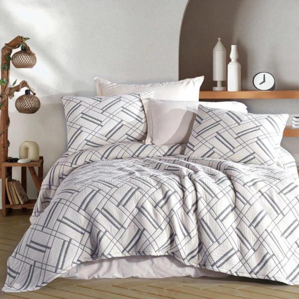 Zebra Casa Claris Çift Kişilik 3 Parça Yatak Örtüsü Takımı Lacivert Renk - Image 1