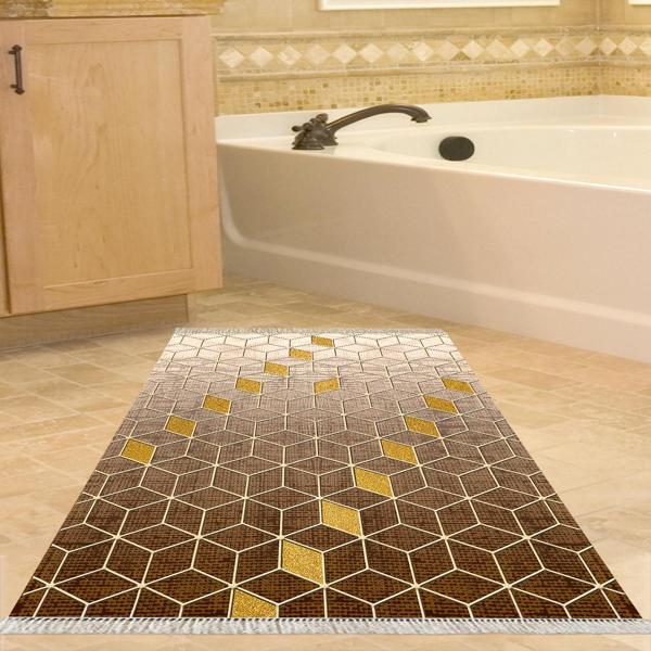 Dekoreko Kaymaz Taban Djt Banyo Halısı Trend Saçaklı Modern 719 Kahve - Image 1