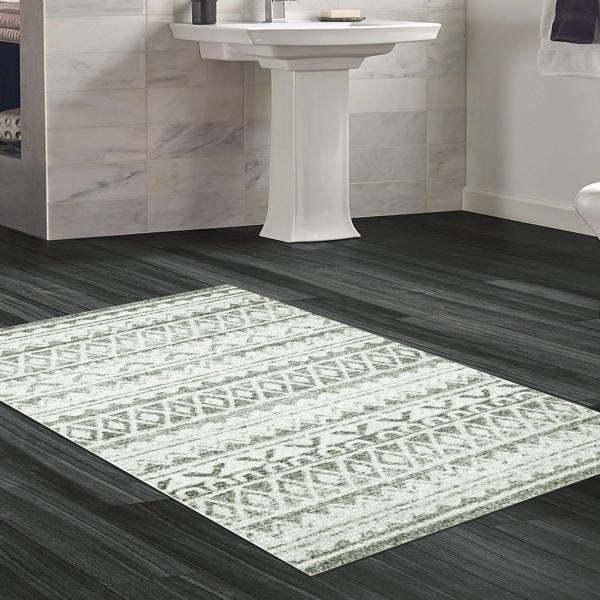 Dekoreko Kaymaz Taban Djt Banyo Halısı Yıldız Deri İskandinav F5078 Açık Kahve - Image 1