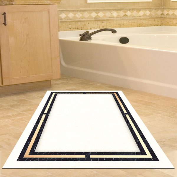 Dekoreko Kaymaz Taban Djt Banyo Halısı Trend Modern F5006 Bej - Image 1