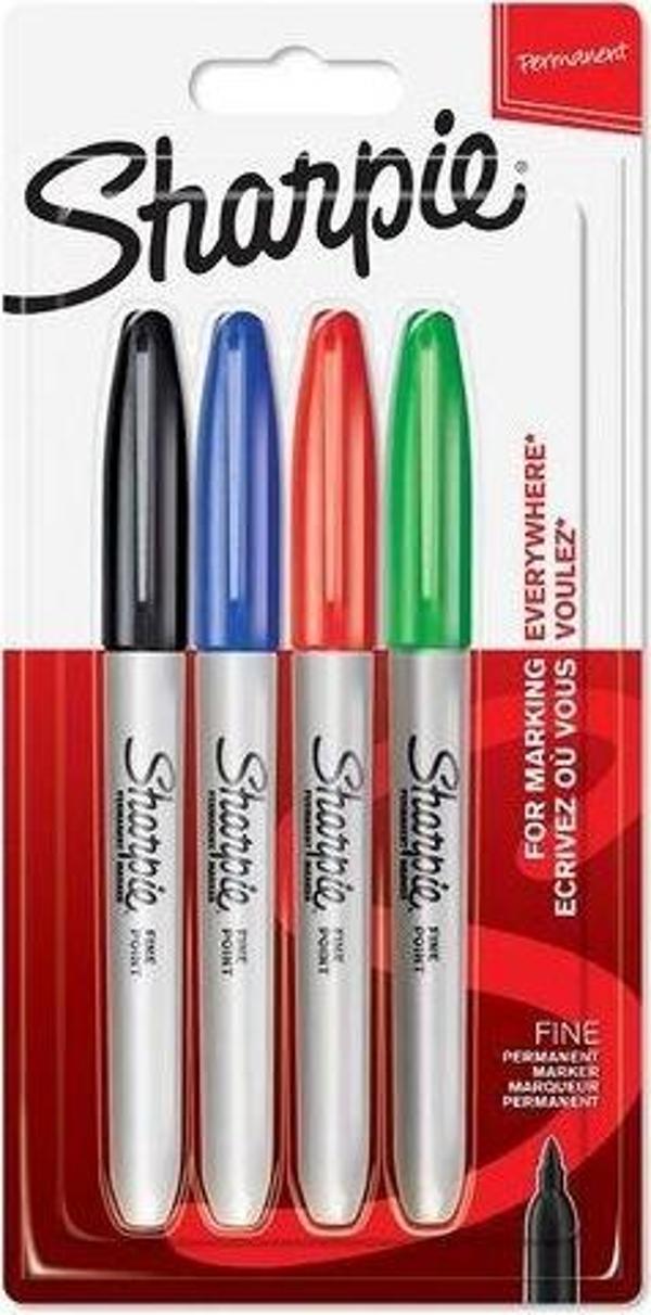 Sharpie Fine Permanent Canlı Renkler 4'lü Markör - Image 1