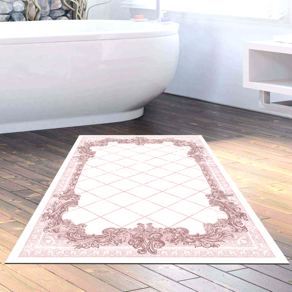 Dekoreko Kaymaz Taban Djt Banyo Halısı Trend Modern 748 Mavi - Image 1