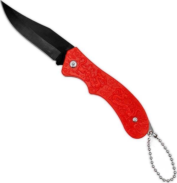 Savex Ejderha Desenli Cep Çakısı Kırmızı (3837) - Image 1
