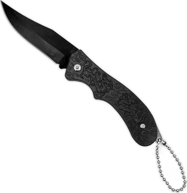Savex Ejderha Desenli Cep Çakısı Siyah (3837) - Image 1