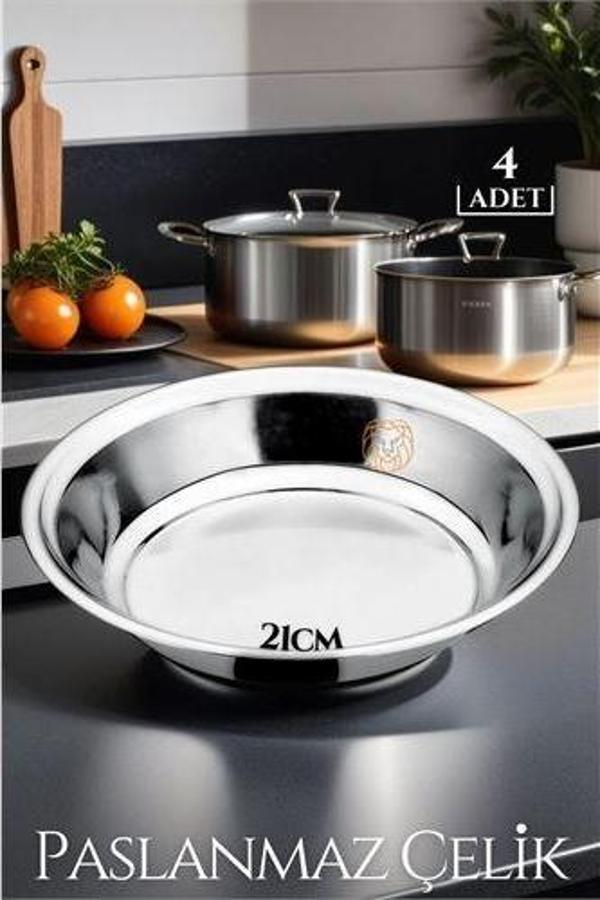 Findit 21 cm 4 LÜ Tabak Seti Paslanmaz Çelik B.Caprio Design - Image 1