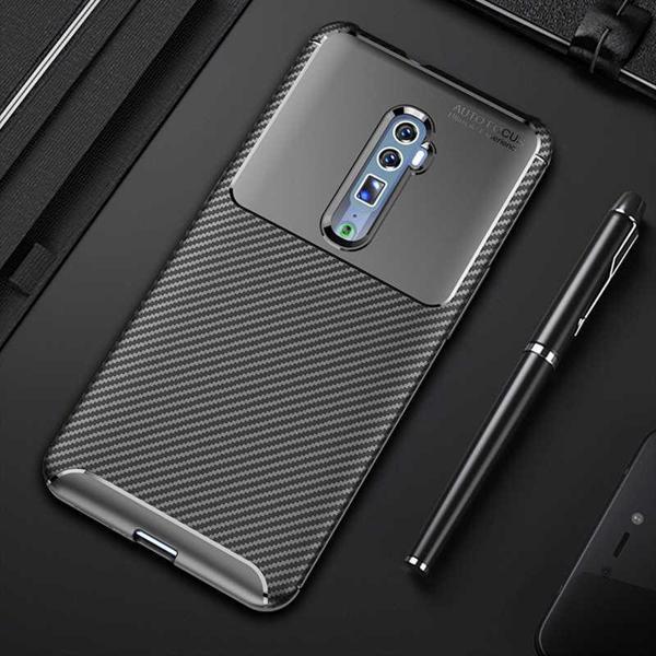 Oppo Reno 10X Zoom Kılıf Darbe Emici Uzun Ömürlü Parmak İzi Yapmaz Karbon Tasarım Negro Kılıf - Image 1