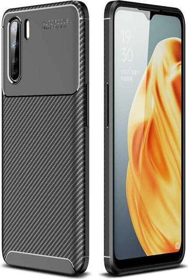 Oppo Reno 3 Kılıf Darbe Emici Uzun Ömürlü Parmak İzi Yapmaz Karbon Tasarım Negro Kılıf - Image 1