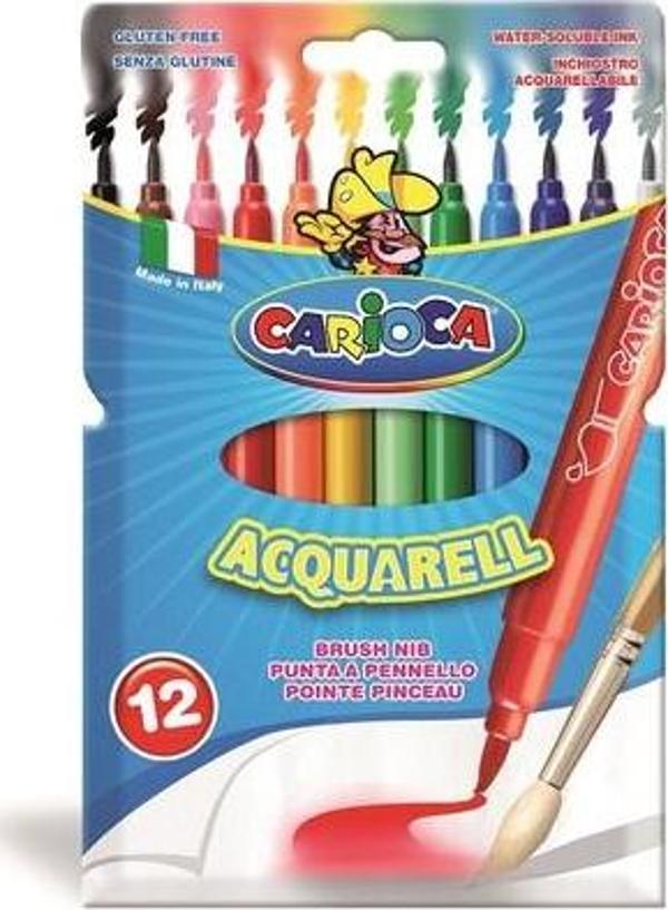 Carioca Acquarell Fırça Uçlu Keçeli Boya Kalemi 12Li - Image 1