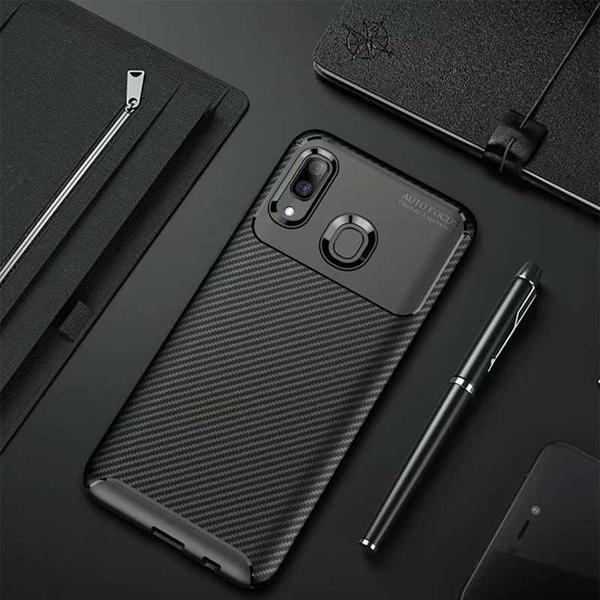 Samsung Galaxy A10S Kılıf Darbe Emici Uzun Ömürlü Parmak İzi Yapmaz Karbon Tasarım Negro Kılıf - Image 1