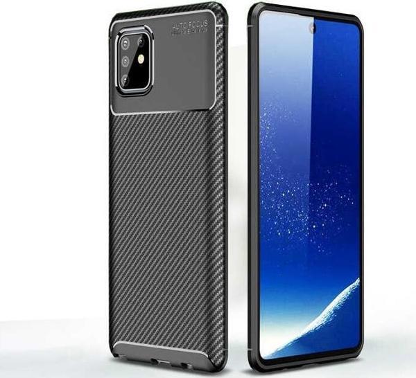 Samsung Galaxy A81 Kılıf Darbe Emici Uzun Ömürlü Parmak İzi Yapmaz Karbon Tasarım Negro Kılıf - Image 1