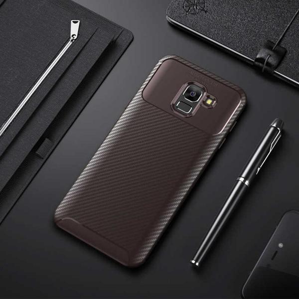 Samsung Galaxy J6 Kılıf Darbe Emici Uzun Ömürlü Parmak İzi Yapmaz Karbon Tasarım Negro Kılıf - Image 1