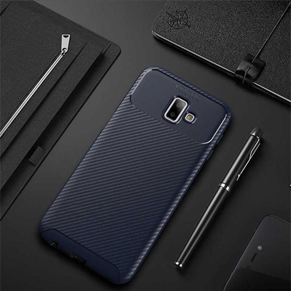 Samsung Galaxy J6 Plus Kılıf Darbe Emici Uzun Ömürlü Parmak İzi Yapmaz Karbon Tasarım Negro Kılıf - Image 1