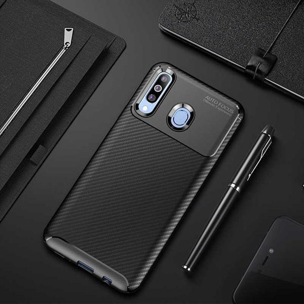 Samsung Galaxy M30 Kılıf Darbe Emici Uzun Ömürlü Parmak İzi Yapmaz Karbon Tasarım Negro Kılıf - Image 1