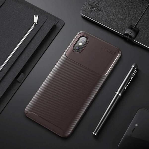 Xiaomi Mi 8 Pro Kılıf Darbe Emici Uzun Ömürlü Parmak İzi Yapmaz Karbon Tasarım Negro Kılıf - Image 1