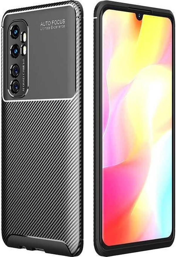 Xiaomi Mi Note 10 Lite Kılıf Darbe Emici Uzun Ömürlü Parmak İzi Yapmaz Karbon Tasarım Negro Kılıf - Image 1