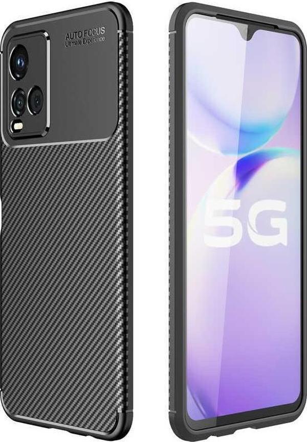 Vivo Y33S Kılıf Darbe Emici Uzun Ömürlü Parmak İzi Yapmaz Karbon Tasarım Negro Kılıf - Image 1