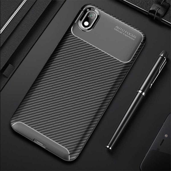 Xiaomi Redmi 7A Kılıf Darbe Emici Uzun Ömürlü Parmak İzi Yapmaz Karbon Tasarım Negro Kılıf - Image 1