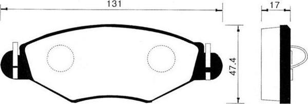 BALATA ON ( 206=PEUGEOT=01- ) SEKMANLI TIP ( 131X48X18) - Image 1
